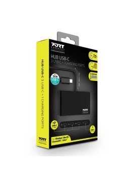 Port Designs 900147 huby i koncentratory USB Type-C 5000 Mbit/s Czarny