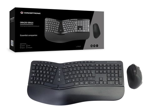 CONCEPTRONIC Klawiatura+Mysz Bezprzewodowa ERGO Layout IT