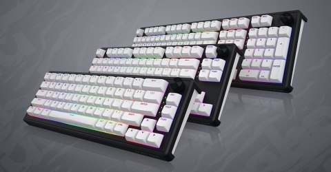 HATOR Skyfall Wireless 65 klawiatura Gaming USB + RF Wireless + Bluetooth QWERTY US English Czarny, Biały