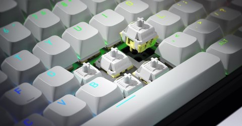 HATOR Skyfall Wireless 65 klawiatura Gaming USB + RF Wireless + Bluetooth QWERTY US English Czarny, Biały