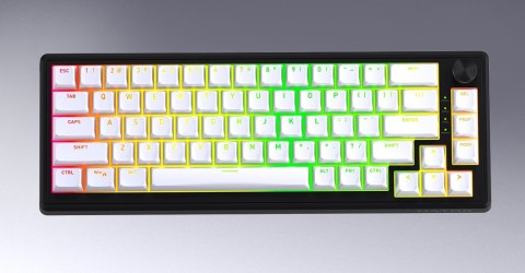 HATOR Skyfall Wireless 65 klawiatura Gaming USB + RF Wireless + Bluetooth QWERTY US English Czarny, Biały