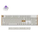 Keychron K10 HE klawiatura Gaming USB + RF Wireless + Bluetooth QWERTY Angielski Biały, Drewno