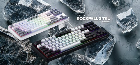 Klawiatura dla graczy Hator Rockfall 3 TKL Wireless mechaniczna czarna (klawisze czarno-białe)