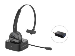Conceptronic POLONA03BD słuchawki/zestaw słuchawkowy Bezprzewodowy Opaska na głowę Biuro/centrum telefoniczne Bluetooth Podstawk