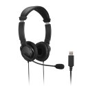 Kensington K33065WW słuchawki/zestaw słuchawkowy Przewodowa Opaska na głowę Biuro/centrum telefoniczne USB Typu-A Czarny