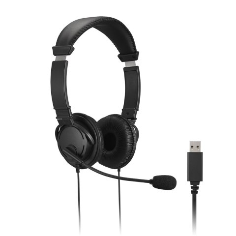 Kensington K33065WW słuchawki/zestaw słuchawkowy Przewodowa Opaska na głowę Biuro/centrum telefoniczne USB Typu-A Czarny