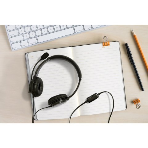 Kensington K33065WW słuchawki/zestaw słuchawkowy Przewodowa Opaska na głowę Biuro/centrum telefoniczne USB Typu-A Czarny