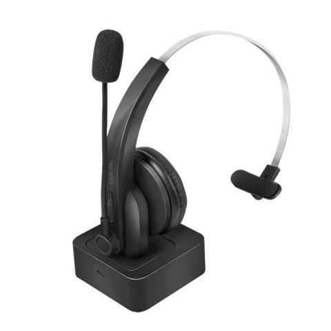 LogiLink BT0059 słuchawki/zestaw słuchawkowy Bezprzewodowy Opaska na głowę Biuro/centrum telefoniczne Bluetooth Podstawka do ład