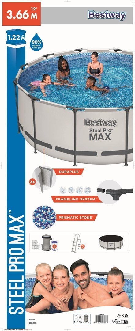 Bestway Steel Pro 56420 basen zewnętrzny naziemny Basen ramowy W kształcie okręgu 10250 l