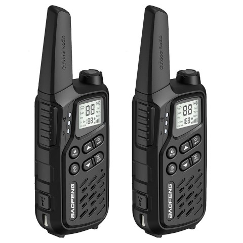 Krótkofalówka Baofeng BF-T25E czarna, 2 sztuki