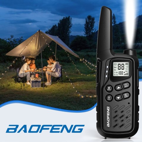 Krótkofalówka Baofeng BF-T25E czarna, 2 sztuki