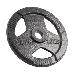 Obciążenie żeliwne olimpijskie 25kg, otwór 51mm, talerz z uchwytami, REBEL ACTIVE