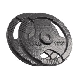 Obciążenie żeliwne olimpijskie zestaw 2x15kg, otwór 51mm, talerz z uchwytami, REBEL ACTIVE