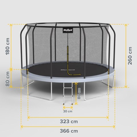 REBEL ACTIVE TRAMPOLINA PRO 12FT/366CM