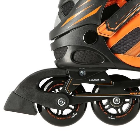 Łyżworolki NILS Extreme NA14112 czarno-pomarańczowe rozm. 41