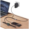 Kabel USAMS Huan Series 3w1 z ładowarką indukcyjną 72W do USB-C tarnish