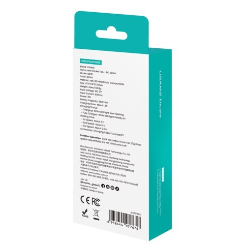 Wiatraczek USAMS BC Series 500mAh biały