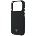 Etui Mercedes Leather Semi Wrap Grill Pattern MagSafe do iPhone 17 Pro czarny