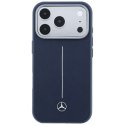 Etui Mercedes Leather Semi Wrap Iconic Line MagSafe do iPhone 17 Pro Max granatowy