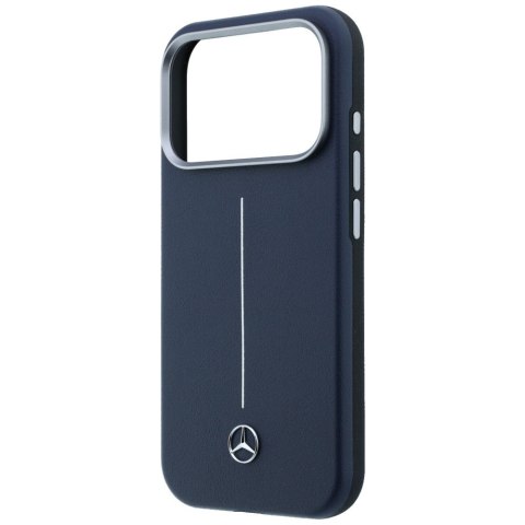 Etui Mercedes Leather Semi Wrap Iconic Line MagSafe do iPhone 17 Pro Max granatowy