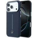 Etui Mercedes Leather Semi Wrap Iconic Line MagSafe do iPhone 17 Pro granatowy