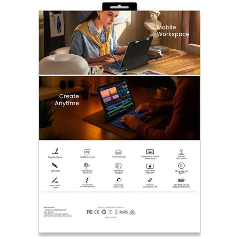 Etui Typecase Edge z klawiaturą do iPad Pro 13" 2024/2025 włókno węglowe