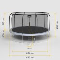 REBEL ACTIVE TRAMPOLINA PRO 15FT/457CM, SIATKA, DRABINKA RBA-8005