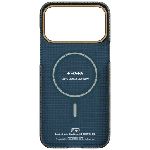 Etui PITAKA Edge Case Breath of Veins do iPhone 17 Pro Max / 18 Pro Max dive green