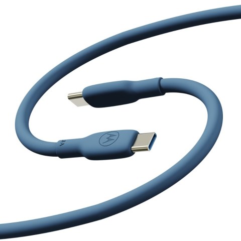 Kabel Motorola Silicone USB-C do USB-C 2m 100W 5A niebieski