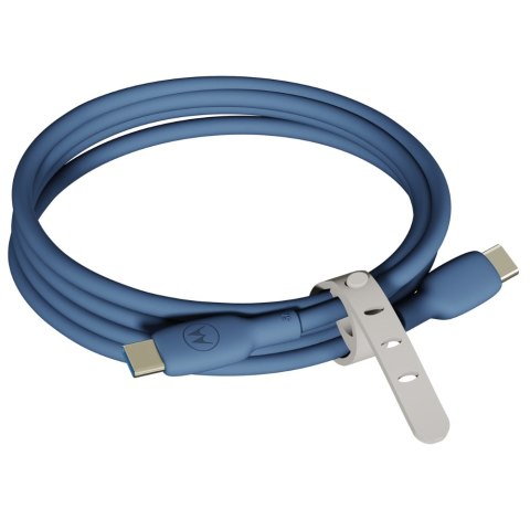 Kabel Motorola Silicone USB-C do USB-C 2m 100W 5A niebieski