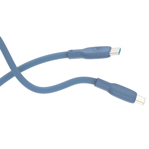 Kabel Motorola Silicone USB-C do USB-C 2m 100W 5A niebieski