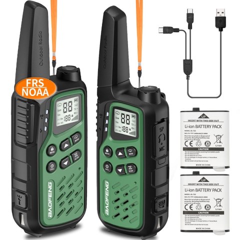 Krótkofalówka Baofeng BF-T25E zielona, 2 sztuki