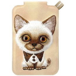 Magnetyczny portfel stojak na telefon Nimmy New Big-Eye Cute Pets 2.0 Cat brązowy