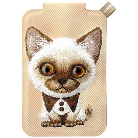 Magnetyczny portfel stojak na telefon Nimmy New Big-Eye Cute Pets 2.0 Cat brązowy