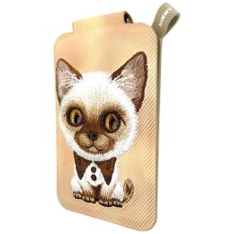 Magnetyczny portfel stojak na telefon Nimmy New Big-Eye Cute Pets 2.0 Cat brązowy