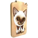 Magnetyczny portfel stojak na telefon Nimmy New Big-Eye Cute Pets 2.0 Cat brązowy