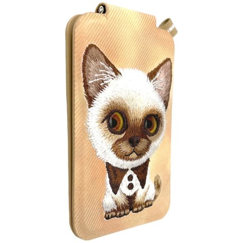 Magnetyczny portfel stojak na telefon Nimmy New Big-Eye Cute Pets 2.0 Cat brązowy