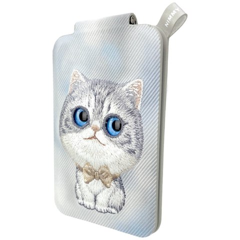Magnetyczny portfel stojak na telefon Nimmy New Big-Eye Cute Pets 2.0 Cat szary