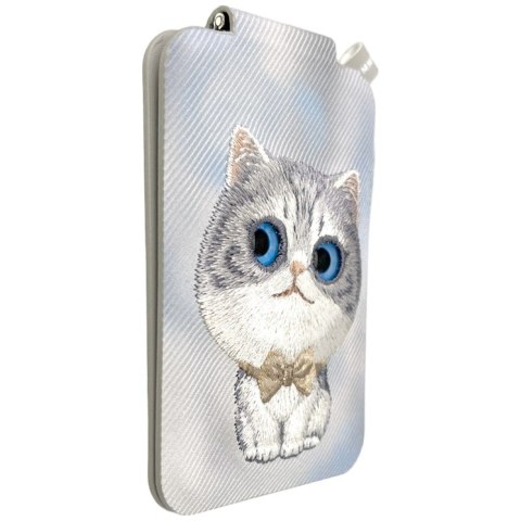 Magnetyczny portfel stojak na telefon Nimmy New Big-Eye Cute Pets 2.0 Cat szary