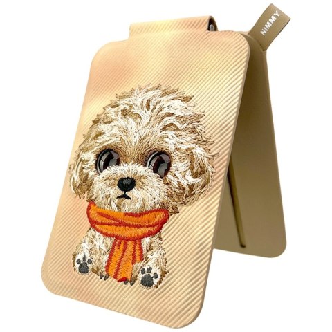 Magnetyczny portfel stojak na telefon Nimmy New Big-Eye Cute Pets 2.0 Dog brązowy