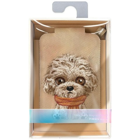 Magnetyczny portfel stojak na telefon Nimmy New Big-Eye Cute Pets 2.0 Dog brązowy