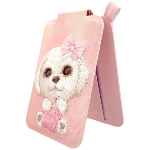 Magnetyczny portfel stojak na telefon Nimmy New Big-Eye Cute Pets 2.0 Dog różowy