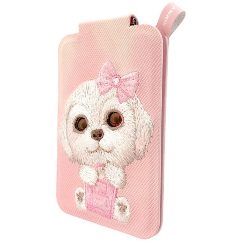 Magnetyczny portfel stojak na telefon Nimmy New Big-Eye Cute Pets 2.0 Dog różowy