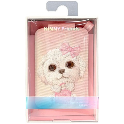 Magnetyczny portfel stojak na telefon Nimmy New Big-Eye Cute Pets 2.0 Dog różowy