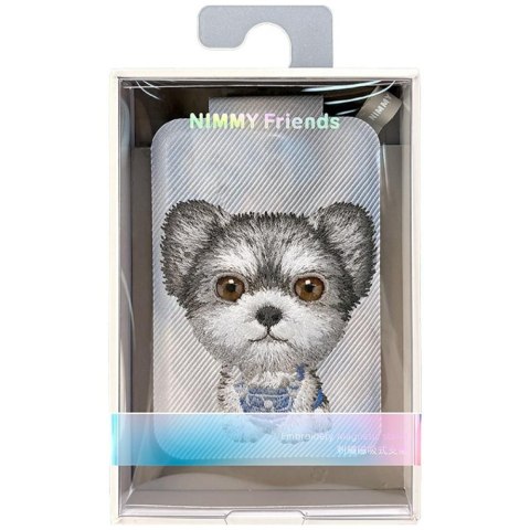 Magnetyczny portfel stojak na telefon Nimmy New Big-Eye Cute Pets 2.0 Dog szary
