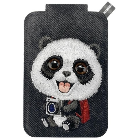 Magnetyczny portfel stojak na telefon Nimmy New Big-Eye Cute Pets 2.0 Panda czarny