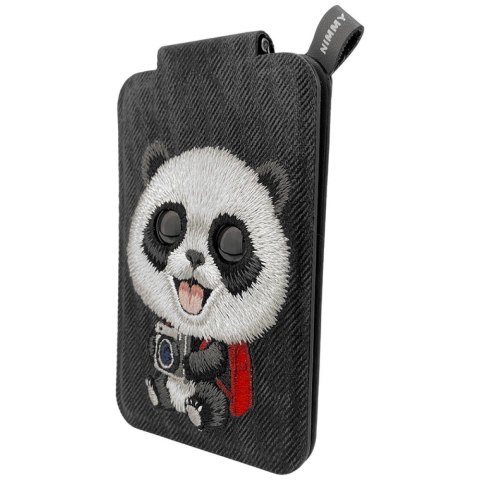 Magnetyczny portfel stojak na telefon Nimmy New Big-Eye Cute Pets 2.0 Panda czarny