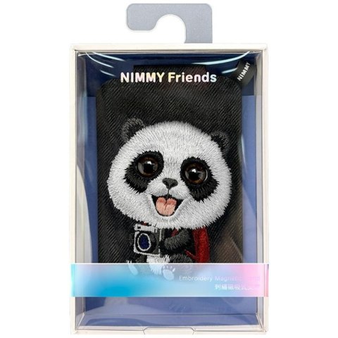 Magnetyczny portfel stojak na telefon Nimmy New Big-Eye Cute Pets 2.0 Panda czarny