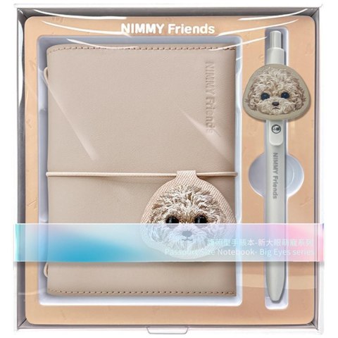 Zestaw 2w1 notatnik Nimmy New Big-Eye Cute Pets 2.0 + długopis Dog brązowy
