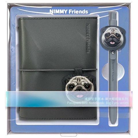 Zestaw 2w1 notatnik Nimmy New Big-Eye Cute Pets 2.0 + długopis Dog czarny